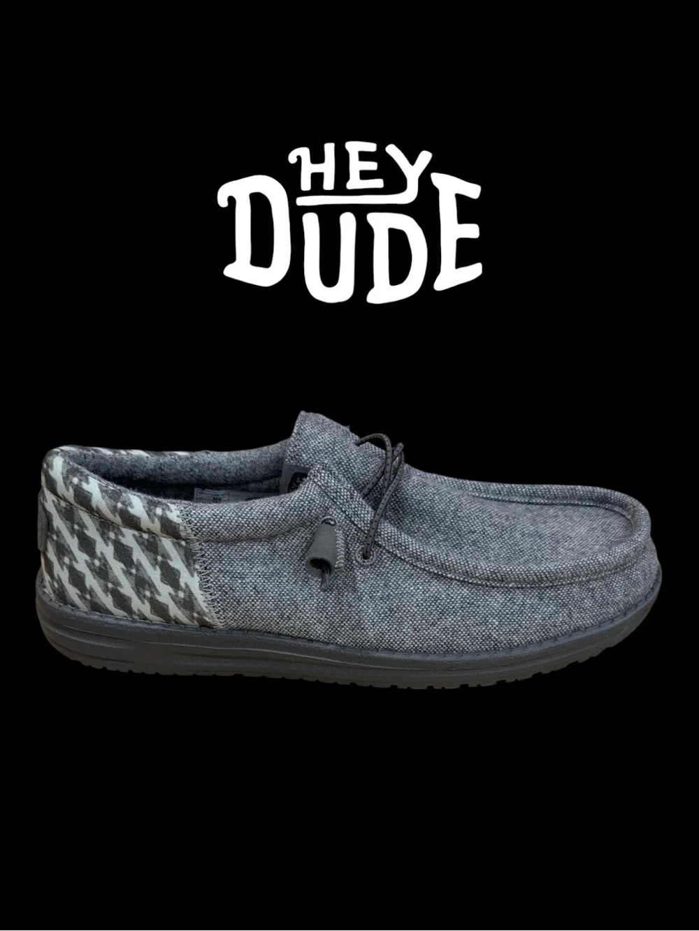 HEYDUDE Wally Slate Houndstooth Casual Slip On Shoes Men’s Size 8 NWOB